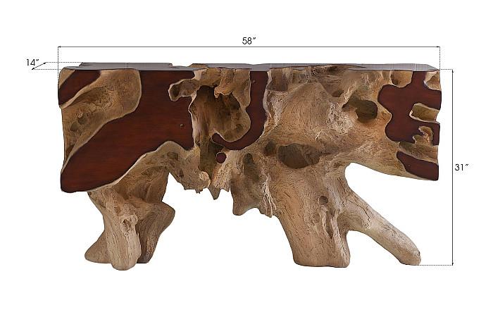 Freeform Console Table, Faux Bois, SM