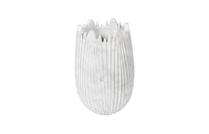 Marble Cocoon Vase, White, Small