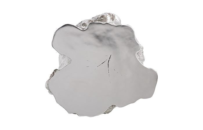 Log Side Table, Silver Leaf