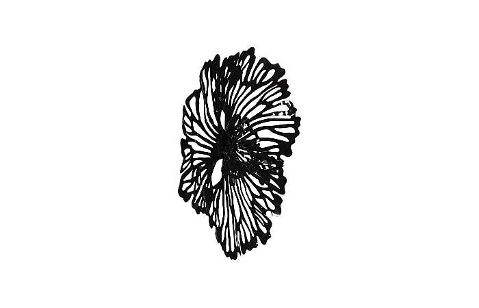 Flower Wall Art, Extra Small, Black, Metal
