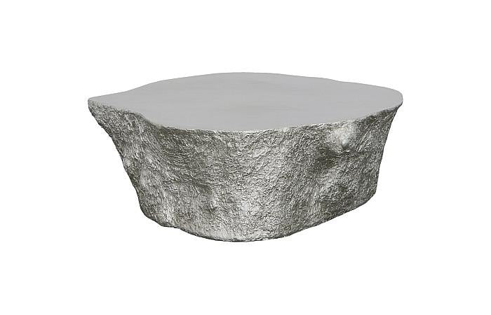 Bark Coffee Table, Silver Leaf