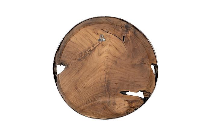 Teak Wood Bowl Wall Art, Metallurgy Edge, XL