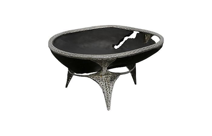 Graven Table Top Bowl, Black and Stainless Steel
