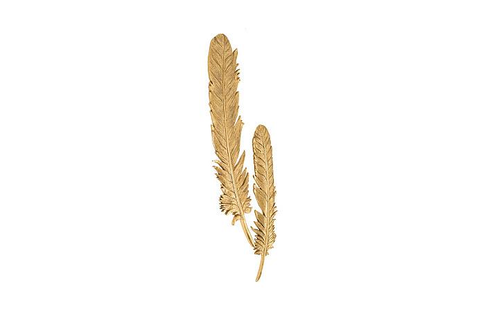 Feathers Wall Art, Small, Gold Leaf, Set of 2