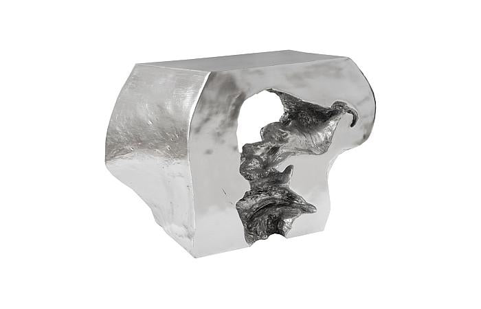 Plateada Hollow Console, Silver Leaf
