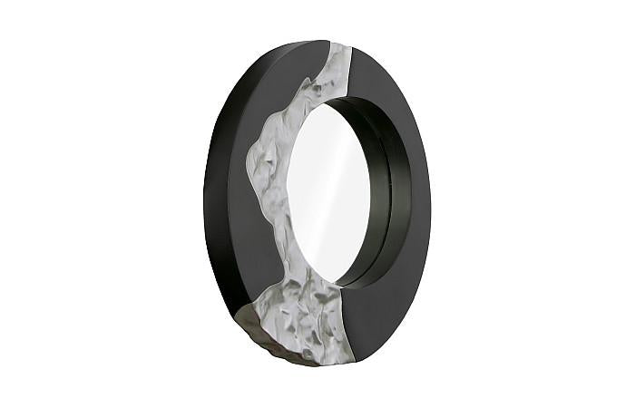 Mercury Mirror, Black, Silver Leaf