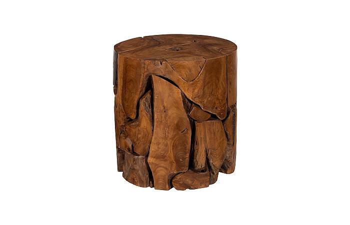 Teak Chunk Stool, Round