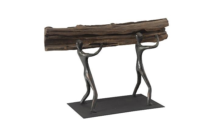 Atlas Tabletop Sculpture, Log Lift, With Base