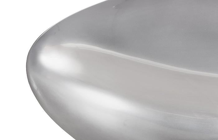 River Stone Coffee Table, Liquid Silver, Small