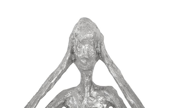 See, Speak, Hear No Evil Wall Art, Silver Leaf, Set Of 3