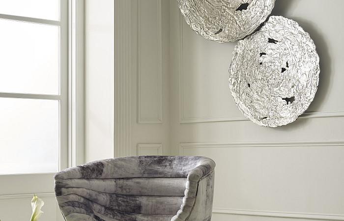 Nouveau Club Chair, Mist Gray, Stainless Steel Legs