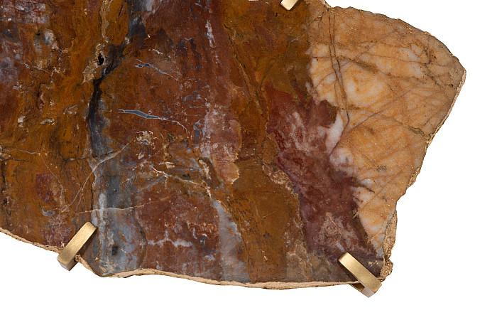 Gem Wall Tile in Brass Setting, Earth Marble