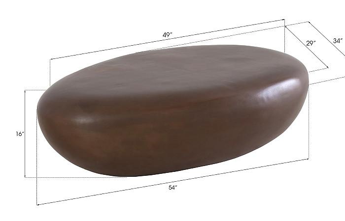 River Stone Coffee Table, Bronze, Large