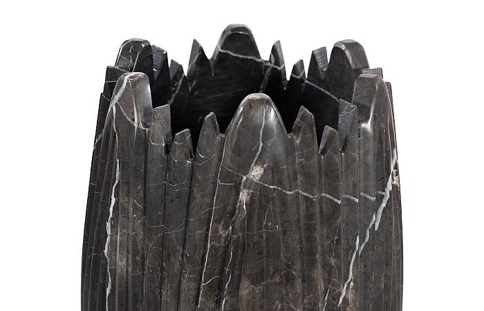 Marble Cocoon Vase, Black, Small