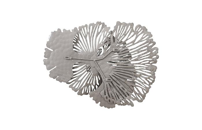 Flower Wall Art, Small, Gray, Metal