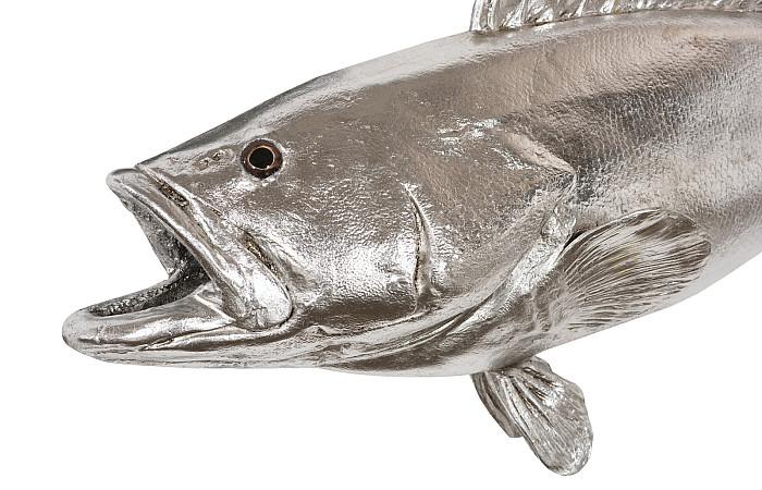 Estuary Cod Fish Wall Sculpture, Resin, Silver Leaf