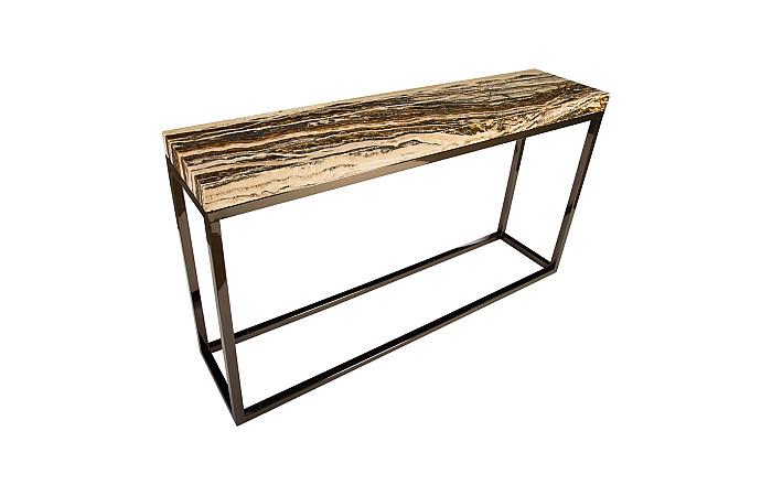 Onyx Console Table, Stainless Steel