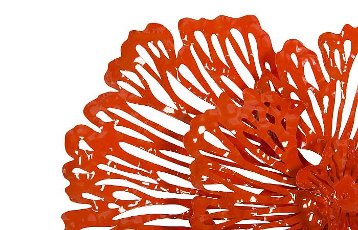 Flower Wall Art, Small, Coral, Metal