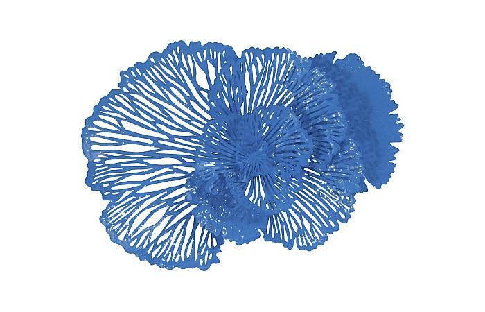Flower Wall Art, Medium, Blue, Metal