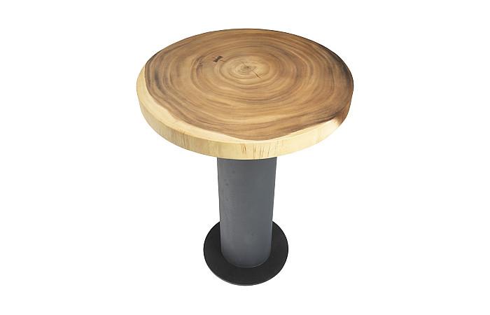 Concrete Bar Table, Chamcha Wood Top