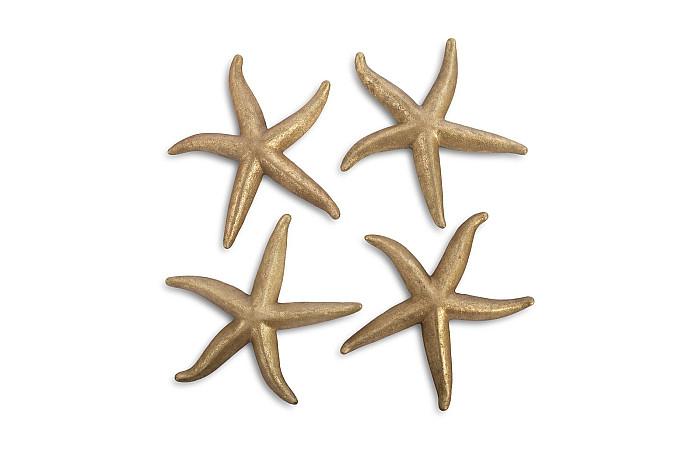 Starfish, Gold Leaf, Set of 4, LG