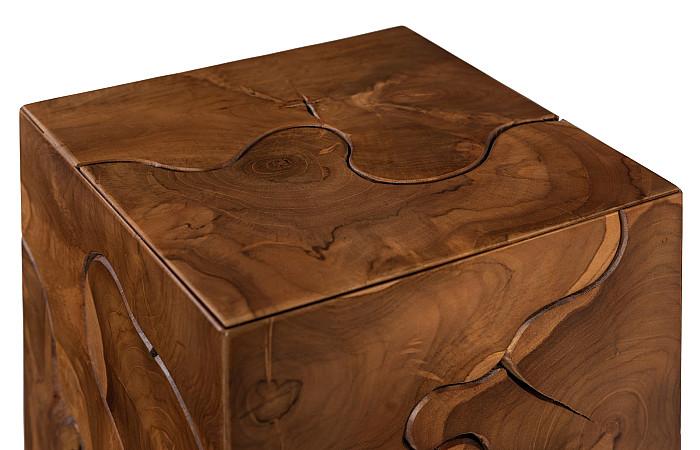 Teak Slice Stool, Square