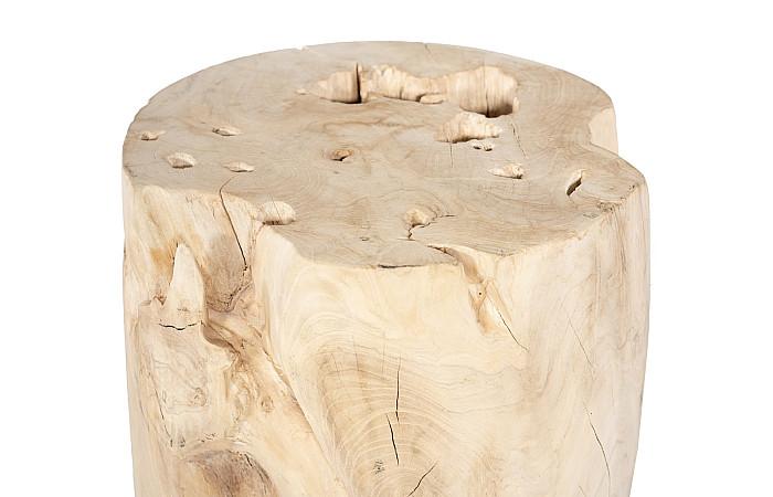 Bleached Teak Stool, Round