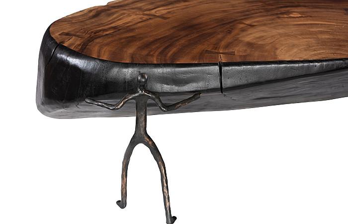 Atlas Coffee Table, Burnt Edges, Chamcha Wood/Metal, Natural