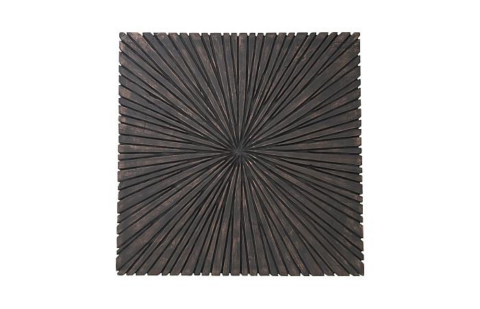 Chainsaw Coffee Table, Square, Black Iron Cross Base, Black/Copper