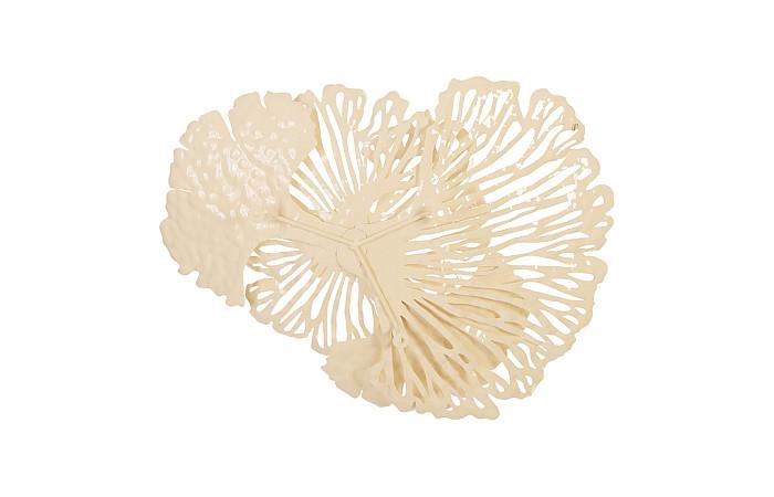 Flower Wall Art, Small, Ivory, Metal