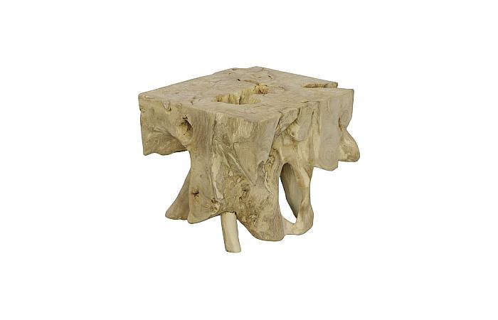 Teak Root Coffee Table, Bleached, Square