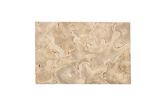 Teak Slice Coffee Table, Rectangle, Bleached