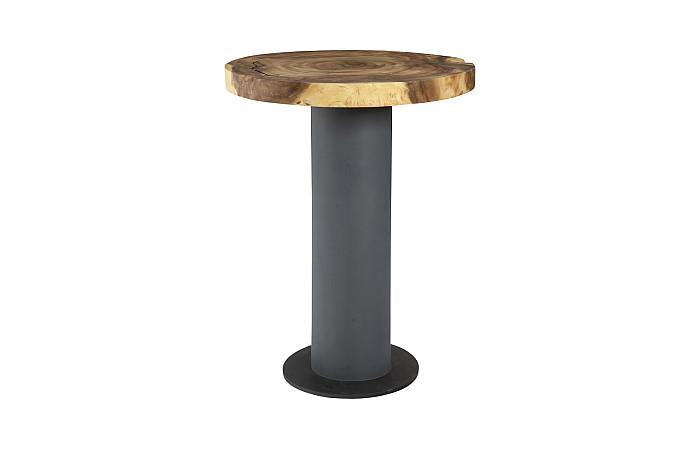 Concrete Bar Table, Chamcha Wood Top