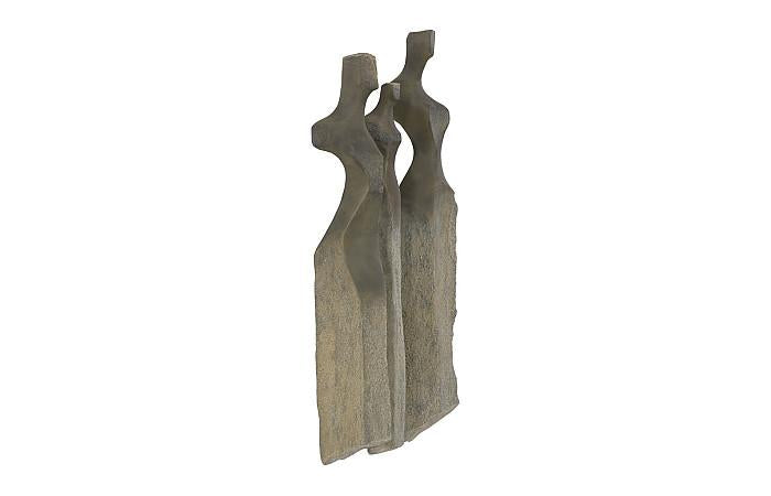 Cast Women Wall Art, Set of 3, Small, Splinter Stone Finish
