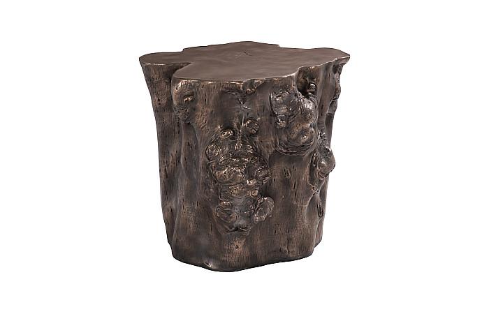 Log Side Table, Bronze