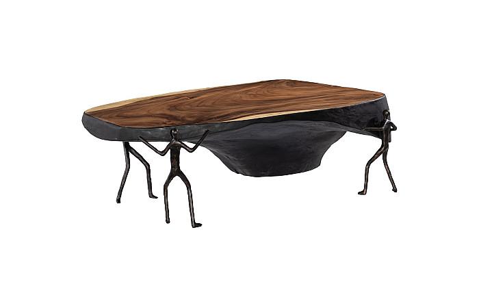Atlas Coffee Table, Burnt Edges, Chamcha Wood/Metal, Natural