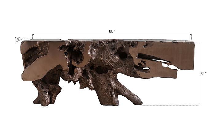 Freeform Console Table, Polished Bronze