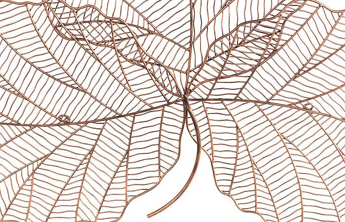 Tri Leaf Wall Art, Small, Metal, Copper/Black