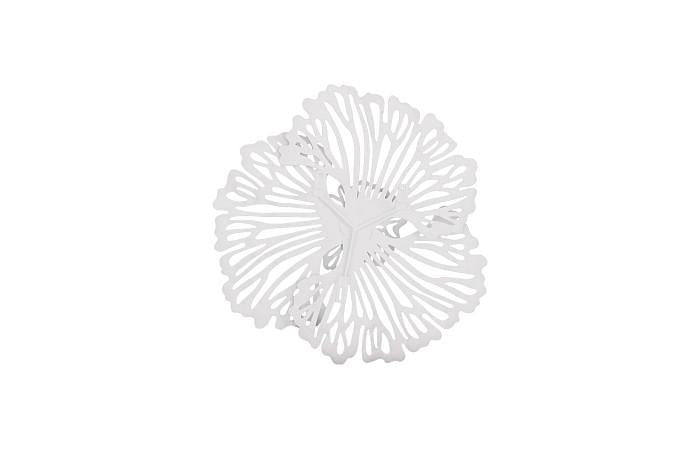 Flower Wall Art, Extra Small, White, Metal