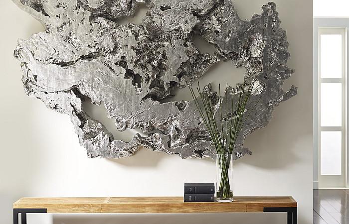 Burled Root Wall Art, Large, Silver Leaf