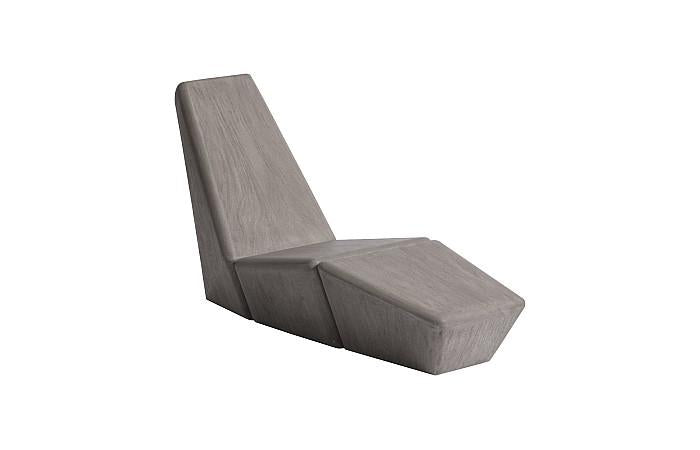 Monolith Lounge Chair, Merbau Wood, Gray