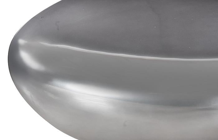 River Stone Coffee Table, Liquid Silver, Large