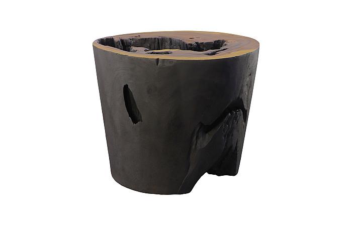 Chamcha Wood Side Table, Burnt Edge