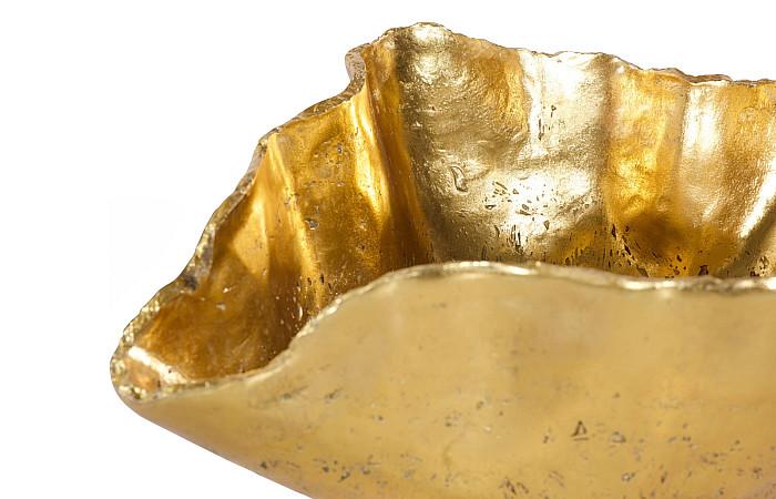 Cast Onyx Bowl, Gold Leaf, Large