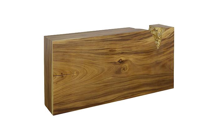 Chiseled Console Table, Natural, Gold