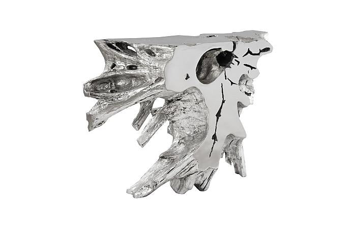 Luxe Freeform Console Table, Silver Leaf