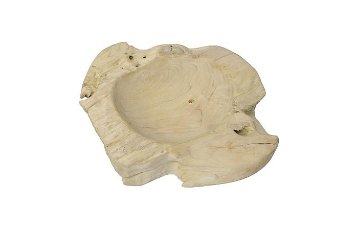 Teak Wood Bowl, Bleached