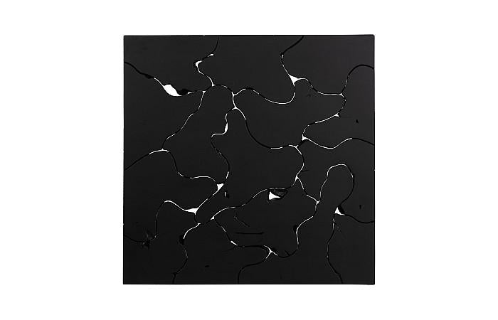 Teak Slice Coffee Table, Square, Black