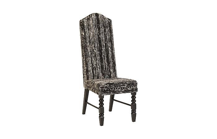 Manhattan Dining Chair, Eco Viscose Black, Black Wooden Legs
