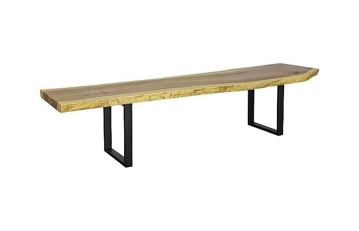Origins Straight Edge Bench, Natural, Satin Black Legs